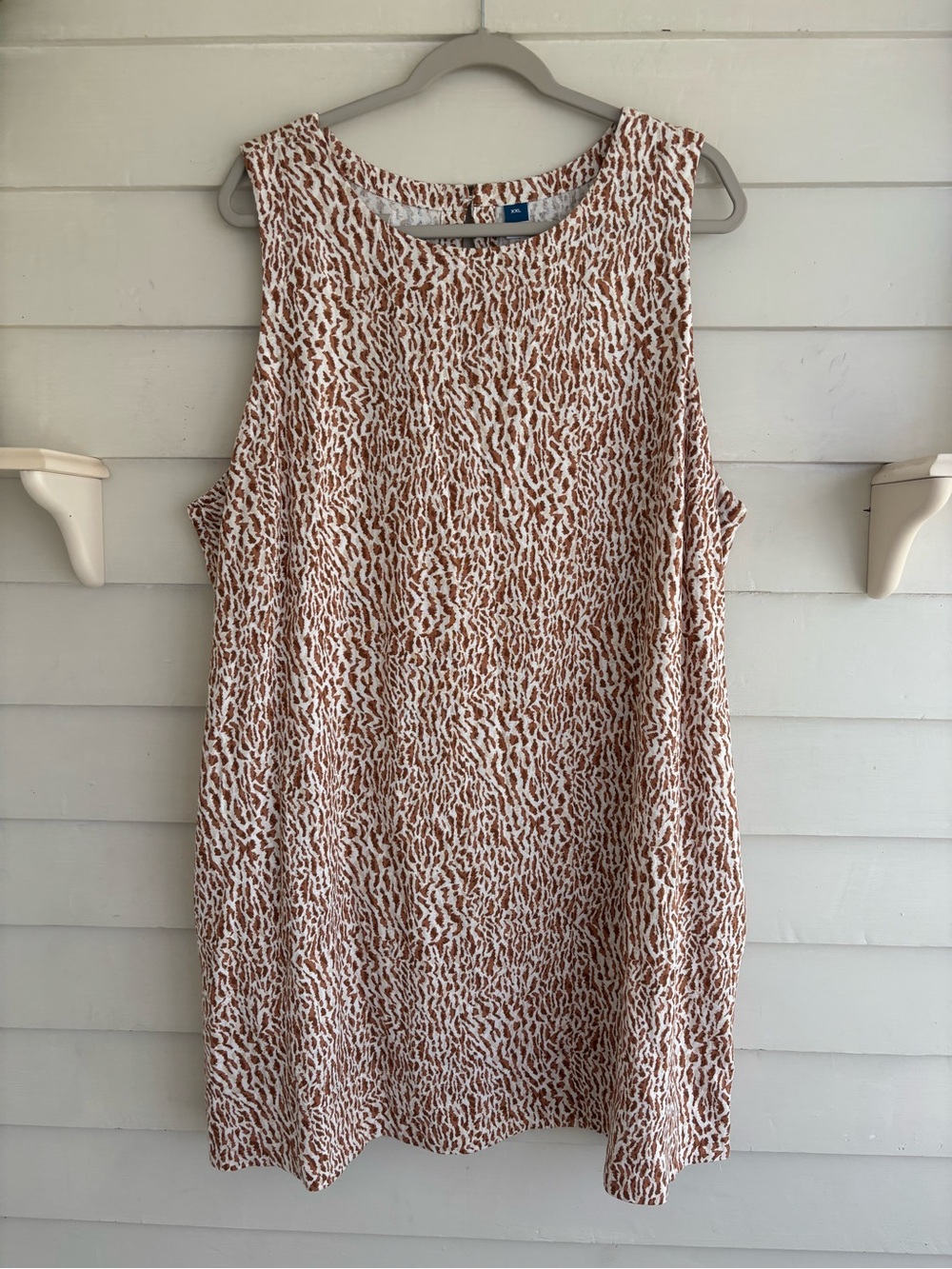 Old Navy Sleeveless Linen Blend Mini Shift Dress Animal Print Women’s Size XXL